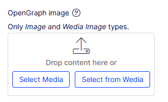 The result of our ContentReferenceEditor extension so far, displaying an option for CMS Media and for an external DAM