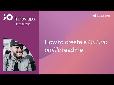 How to create a GitHub profile README | Friday Tips #0