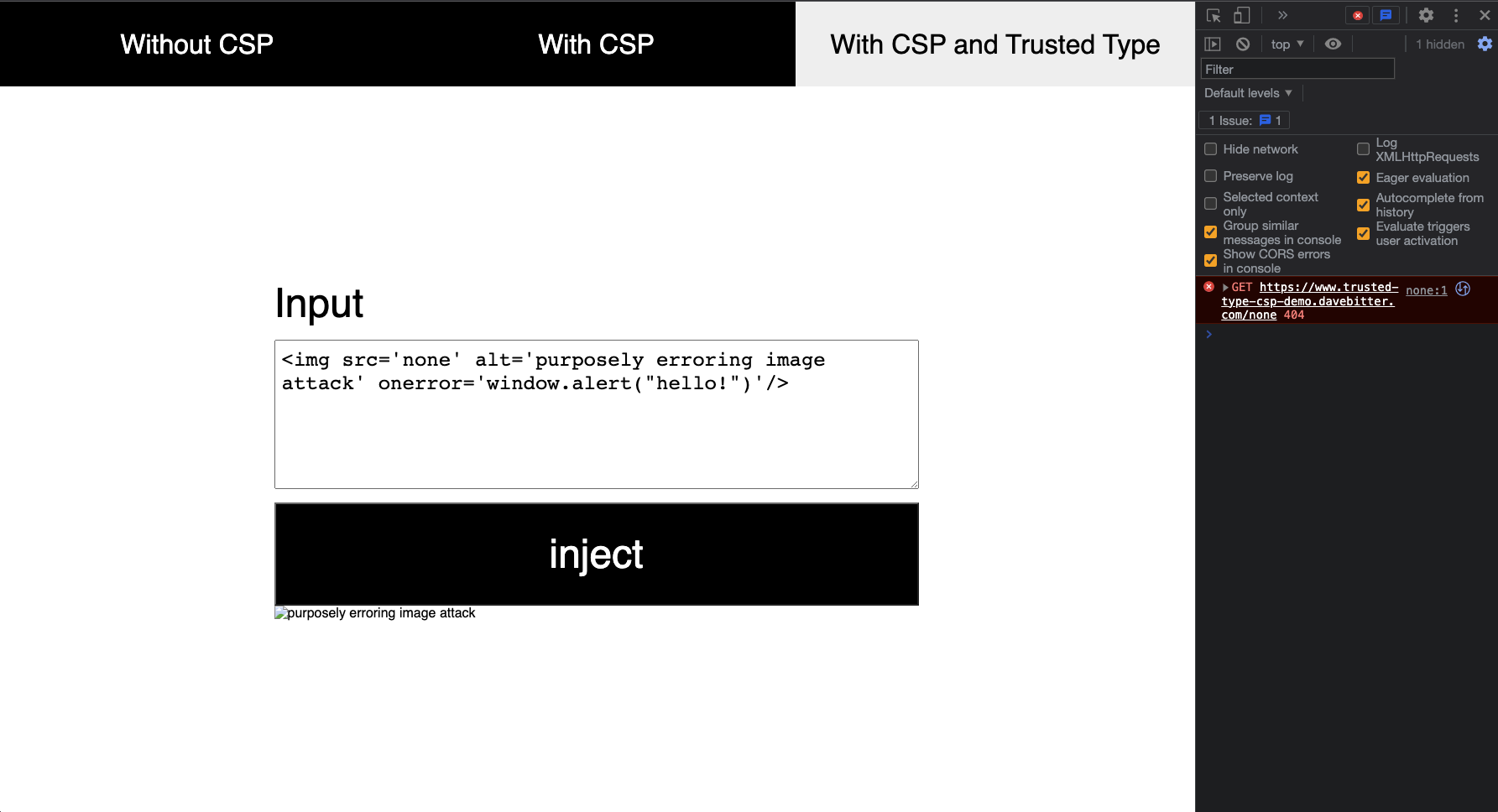 XSS injection with CSP and DOMPurify
