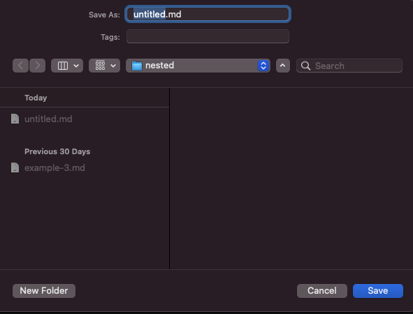 Screenshot of MacOS UI to save a file to the system