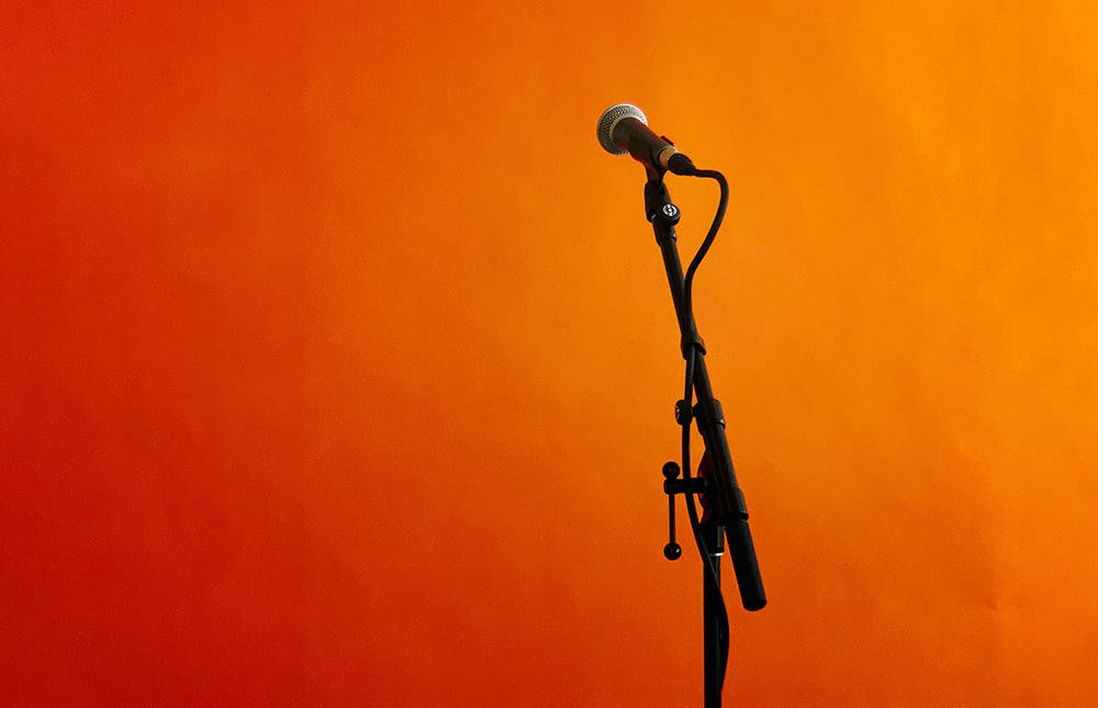 Microphone on classic stand