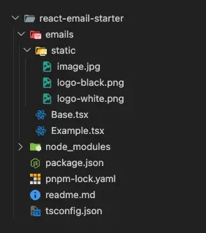 Code editor showing the initial content of example.tsx and base.tsx"