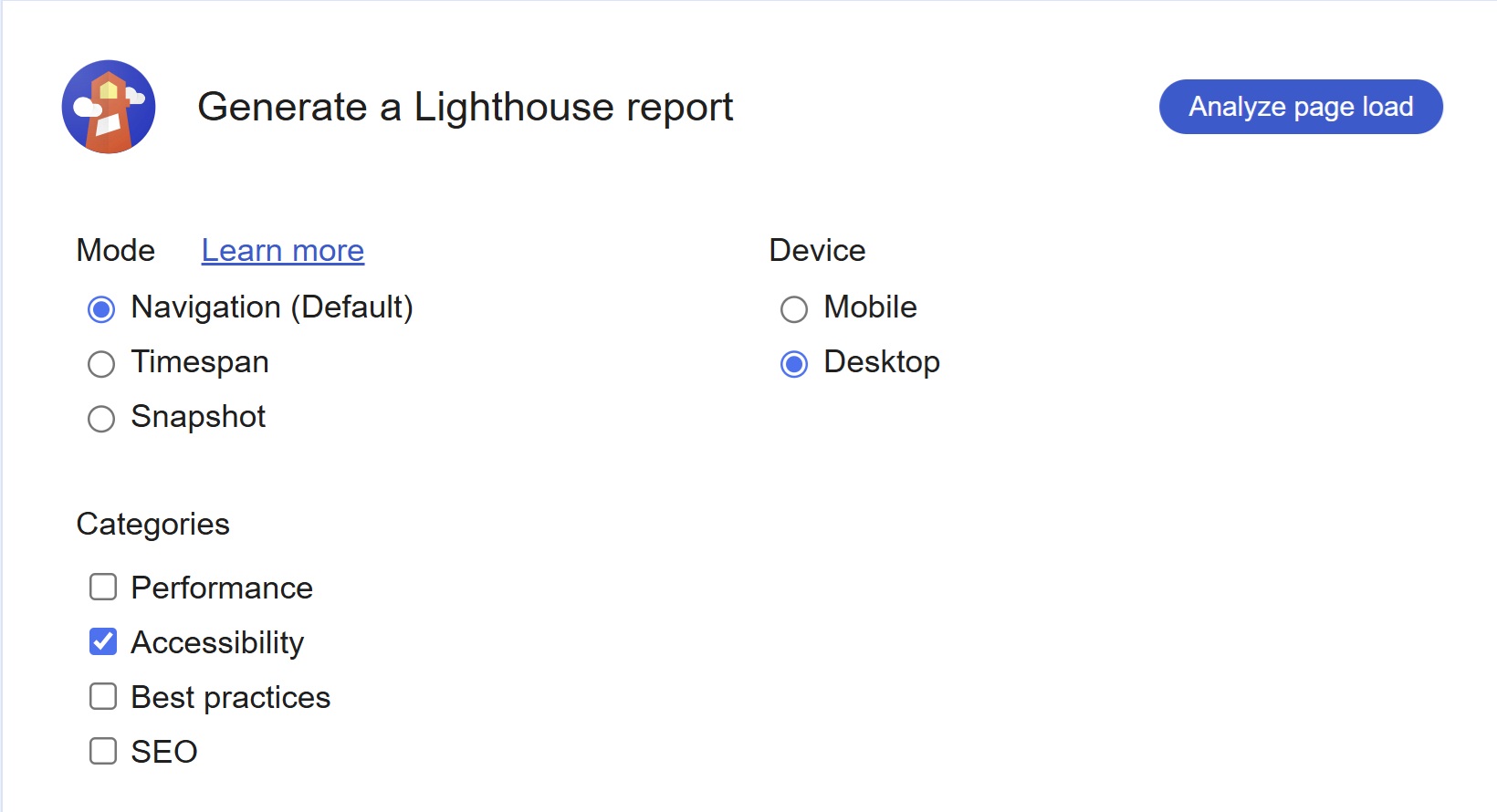 Lighthouse - Options and settings